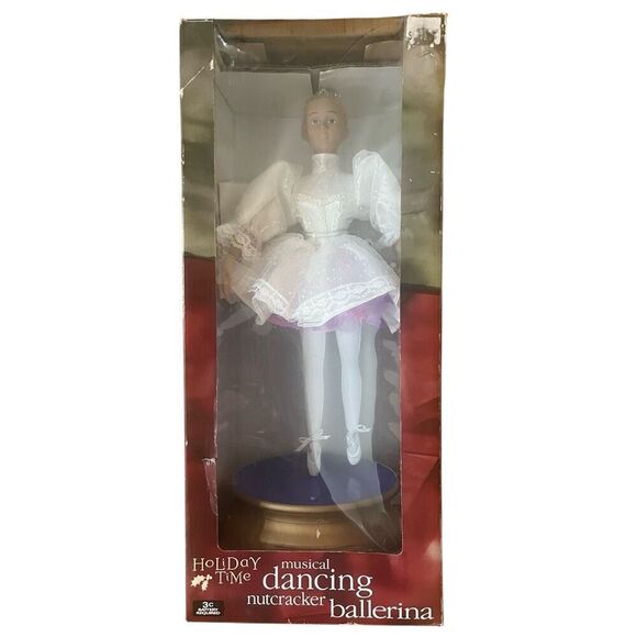 Holiday Time Musical dancing nutcracker ballerina New Box Has Wear From Storage - Picture 1 of 7
